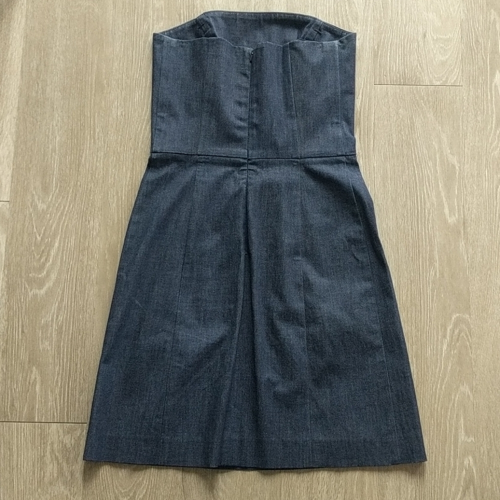 Ann Taylor Denim Strapless Dress - Size 4 - Picture 2 of 6